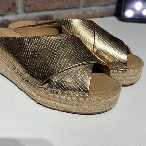 Franco Sarto Gold Espadrille Sandals